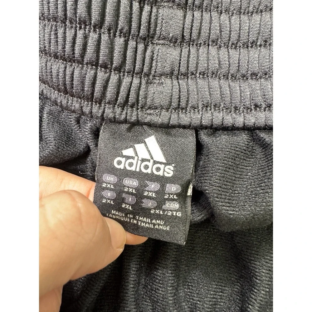 Adidas Tear Away Pants Mens 2XL Black White VTG Basketball Snaps Y2K Activewear